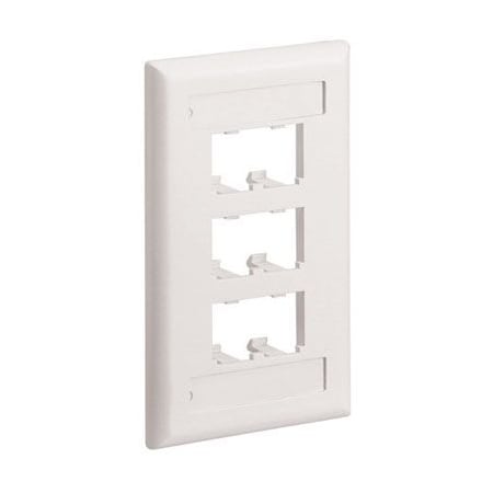 Panduit 6-PORT FLUSH MOUNT UNLOADED, SINGLE GANG MINI-COM CLASSIC CFPL6IWY